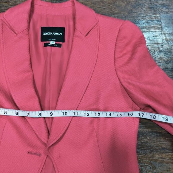 Giorgio Armani Cashmere Long Sleeve Peak Lapel Preppy Work Blazer Pink 36 - Picture 13 of 16